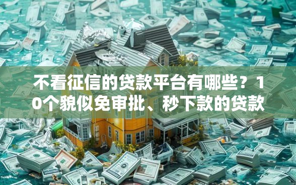 不看征信的贷款平台有哪些？10个貌似免审批、秒下款的贷款平台合集
