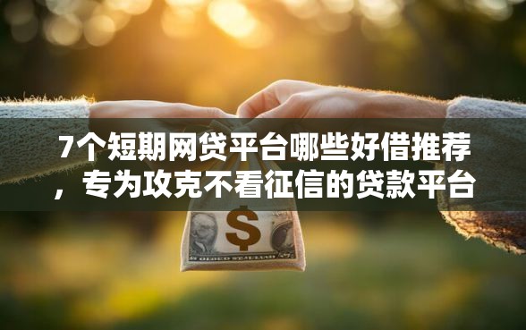 7个短期网贷平台哪些好借推荐，专为攻克不看征信的贷款平台难题
