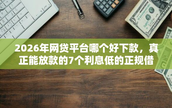 2026年网贷平台哪个好下款，真正能放款的7个利息低的正规借钱平台推荐
