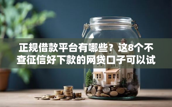 正规借款平台有哪些？这8个不查征信好下款的网贷口子可以试试