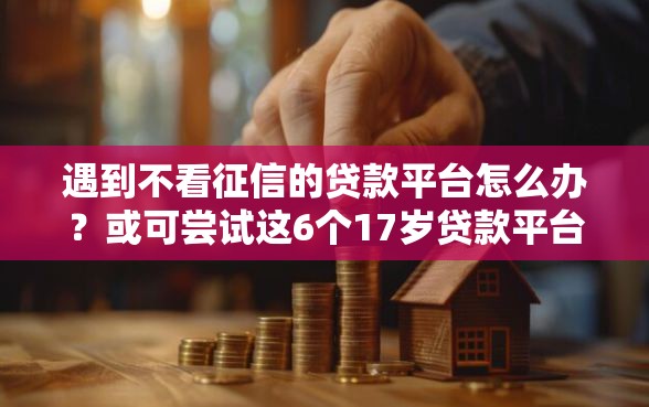 遇到不看征信的贷款平台怎么办？或可尝试这6个17岁贷款平台