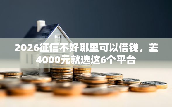 2026征信不好哪里可以借钱，差4000元就选这6个平台