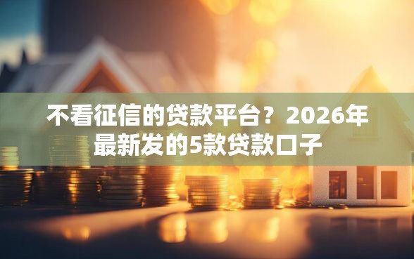不看征信的贷款平台？2026年最新发的5款贷款口子
