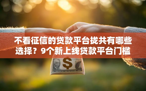 不看征信的贷款平台拢共有哪些选择？9个新上线贷款平台门槛低软件详解
