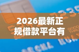 2026最新正规借款平台有哪些，总结十个不看综合信用评分能下款的软件！
