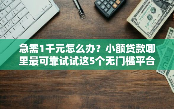 急需1千元怎么办？小额贷款哪里最可靠试试这5个无门槛平台