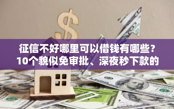 征信不好哪里可以借钱有哪些？10个貌似免审批、深夜秒下款的口子合集