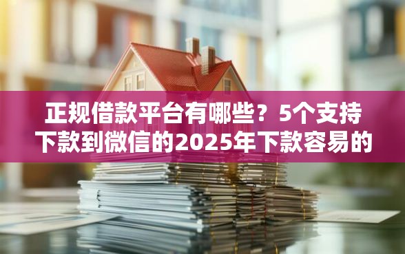 正规借款平台有哪些？5个支持下款到微信的2025年下款容易的平台