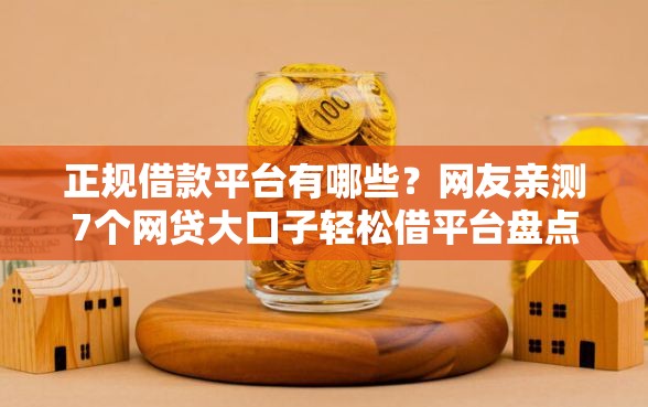 正规借款平台有哪些？网友亲测7个网贷大口子轻松借平台盘点