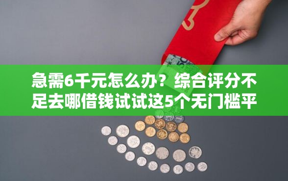 急需6千元怎么办？综合评分不足去哪借钱试试这5个无门槛平台