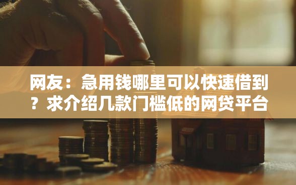网友：急用钱哪里可以快速借到？求介绍几款门槛低的网贷平台