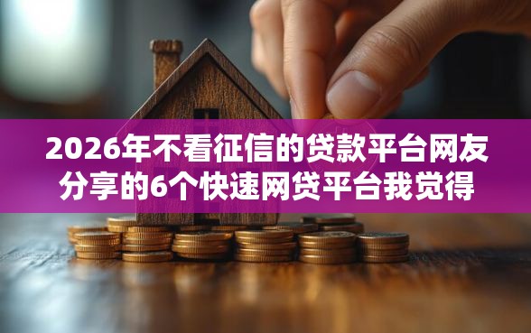2026年不看征信的贷款平台网友分享的6个快速网贷平台我觉得不错！