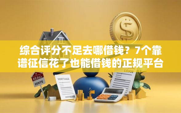 综合评分不足去哪借钱？7个靠谱征信花了也能借钱的正规平台推荐