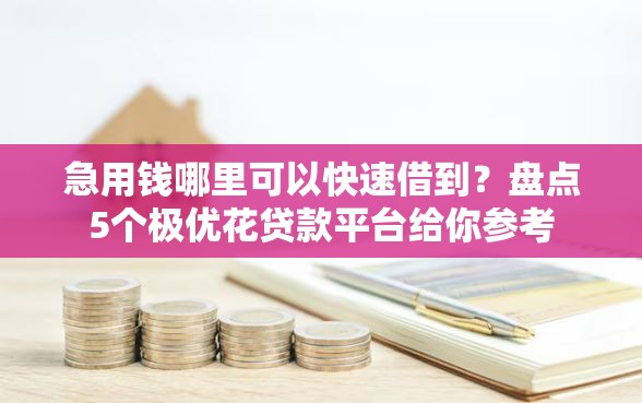 急用钱哪里可以快速借到？盘点5个极优花贷款平台给你参考