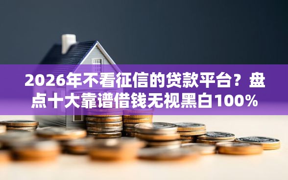 2026年不看征信的贷款平台？盘点十大靠谱借钱无视黑白100%秒下软件