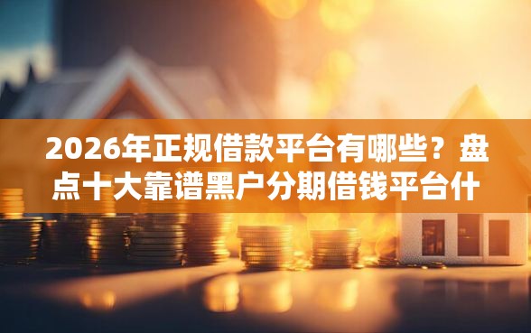 2026年正规借款平台有哪些？盘点十大靠谱黑户分期借钱平台什么最好下款