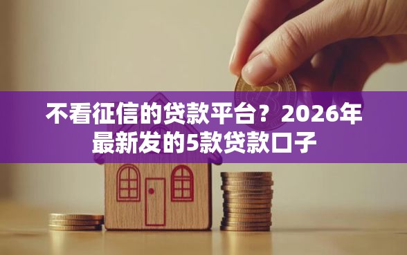 不看征信的贷款平台？2026年最新发的5款贷款口子