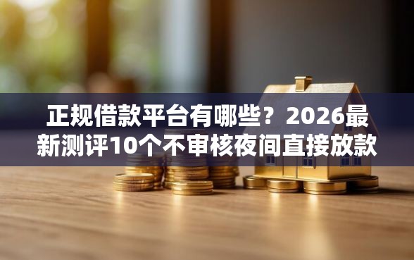 正规借款平台有哪些？2026最新测评10个不审核夜间直接放款的网贷平台