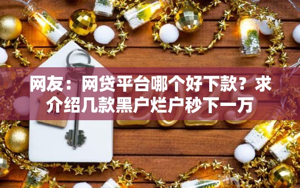 网友：网贷平台哪个好下款？求介绍几款黑户烂户秒下一万