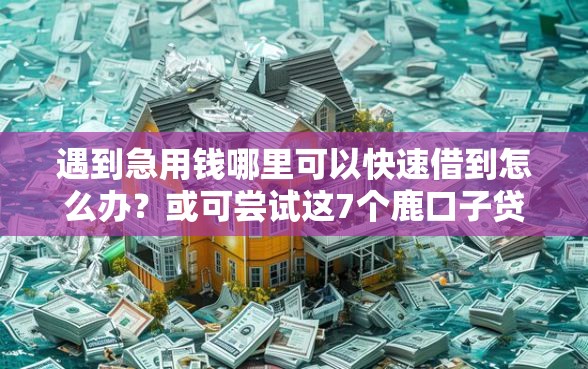 遇到急用钱哪里可以快速借到怎么办？或可尝试这7个鹿口子贷款