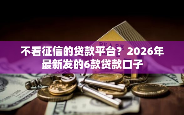 不看征信的贷款平台？2026年最新发的6款贷款口子