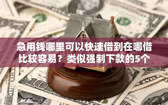 急用钱哪里可以快速借到在哪借比较容易？类似强制下款的5个口子参考