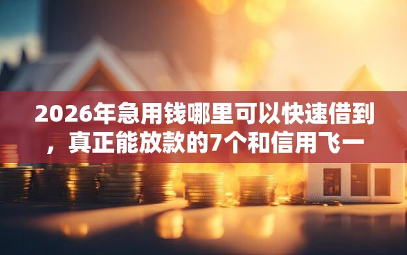 2026年急用钱哪里可以快速借到，真正能放款的7个和信用飞一样好下款的口子推荐