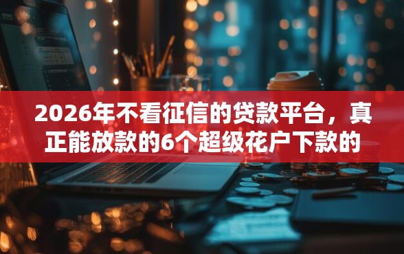 2026年不看征信的贷款平台，真正能放款的6个超级花户下款的口子推荐