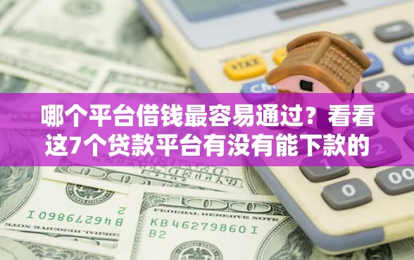 哪个平台借钱最容易通过？看看这7个贷款平台有没有能下款的