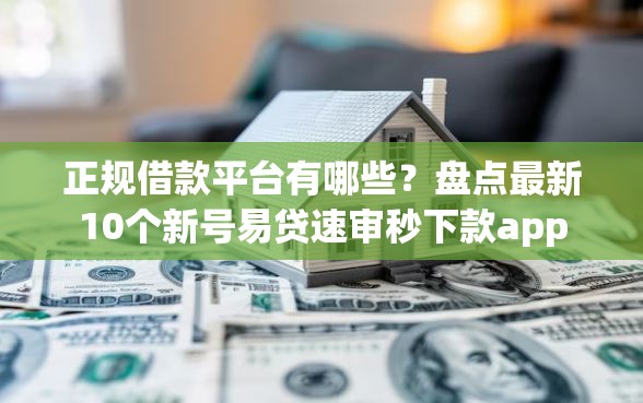 正规借款平台有哪些？盘点最新10个新号易贷速审秒下款app