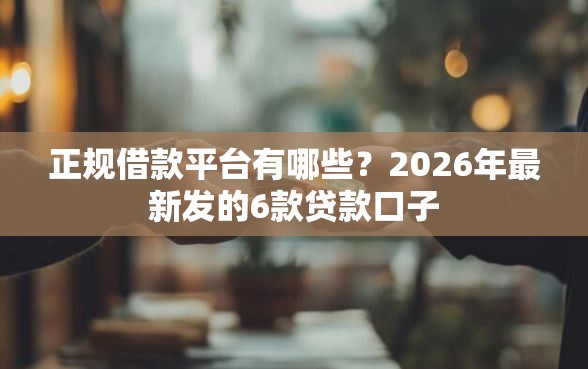 正规借款平台有哪些？2026年最新发的6款贷款口子