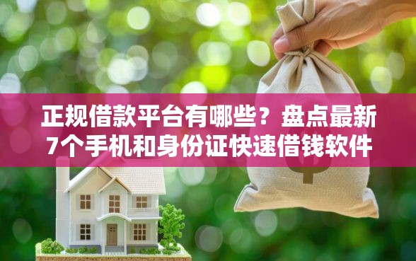 正规借款平台有哪些？盘点最新7个手机和身份证快速借钱软件