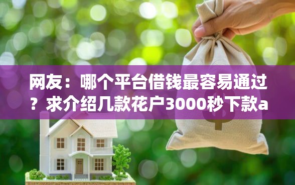 网友：哪个平台借钱最容易通过？求介绍几款花户3000秒下款app