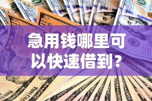 急用钱哪里可以快速借到？十大2025类似拍脉会的口子推荐