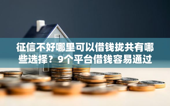 征信不好哪里可以借钱拢共有哪些选择？9个平台借钱容易通过不看负债详解
