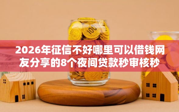 2026年征信不好哪里可以借钱网友分享的8个夜间贷款秒审核秒下款的平台我觉得不错！