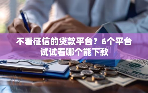 不看征信的贷款平台？6个平台试试看哪个能下款