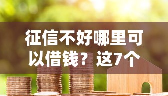 征信不好哪里可以借钱？这7个加盟贷款平台做代理值得一试