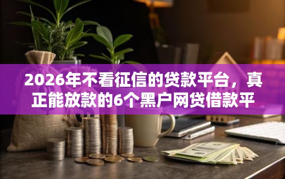 2026年不看征信的贷款平台，真正能放款的6个黑户网贷借款平台推荐