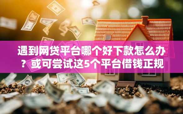 遇到网贷平台哪个好下款怎么办？或可尝试这5个平台借钱正规利息最低