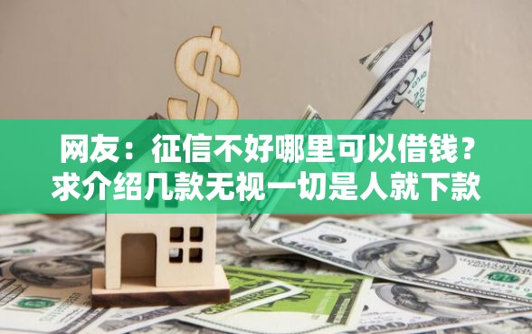 网友：征信不好哪里可以借钱？求介绍几款无视一切是人就下款的平台