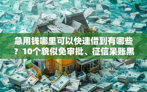 急用钱哪里可以快速借到有哪些？10个貌似免审批、征信呆账黑户贷款平台合集