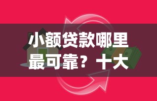小额贷款哪里最可靠？十大借款无视黑白无视年龄100%秒过app推荐