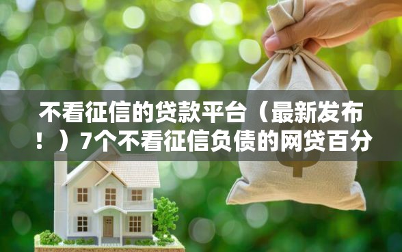 不看征信的贷款平台（最新发布！）7个不看征信负债的网贷百分百下款软件