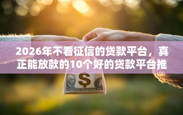 2026年不看征信的贷款平台，真正能放款的10个好的贷款平台推荐