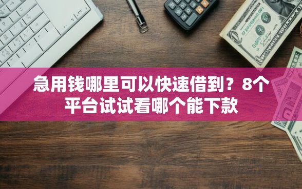 急用钱哪里可以快速借到？8个平台试试看哪个能下款
