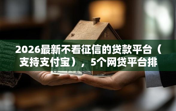 2026最新不看征信的贷款平台（支持支付宝），5个网贷平台排名不分先后前十无私分享