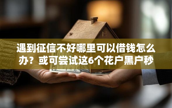 遇到征信不好哪里可以借钱怎么办？或可尝试这6个花户黑户秒下的口子