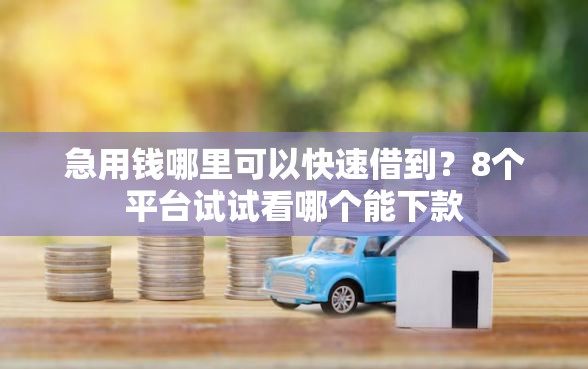 急用钱哪里可以快速借到？8个平台试试看哪个能下款