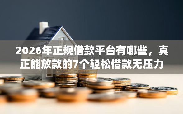 2026年正规借款平台有哪些，真正能放款的7个轻松借款无压力app推荐